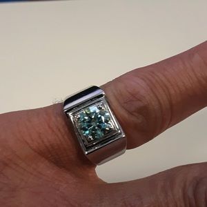 Moissanite sky blue size 9 men’s ring